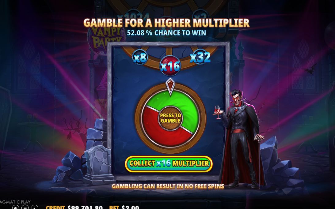 Free Spins-läget, där varje vinst multipliceras med startmultiplikatorn
